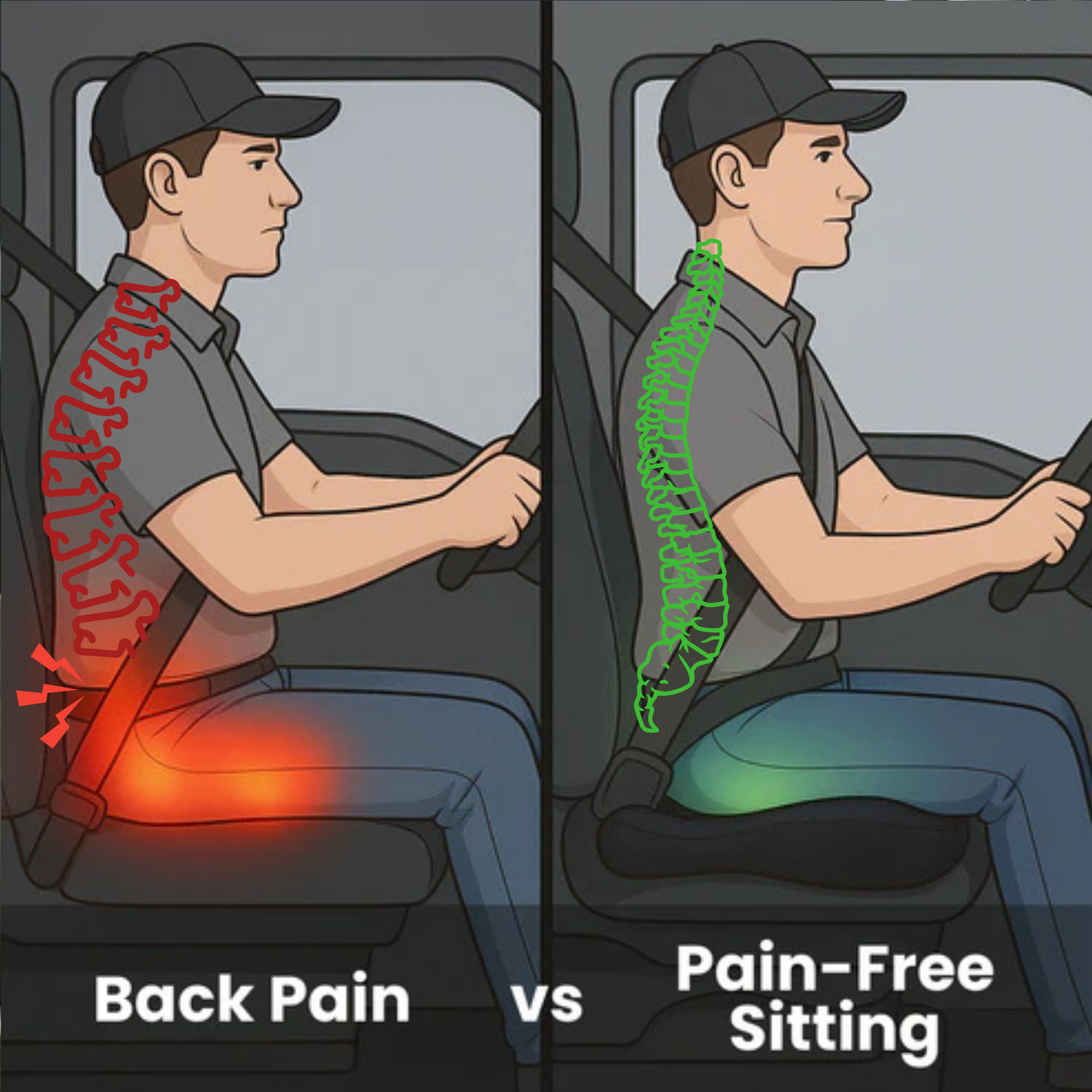 RoadRelief™ Truck Seat Cushion